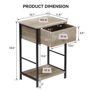 Table de chevet en pin naturel 1 tiroir - Kara | Fabrique de Styles