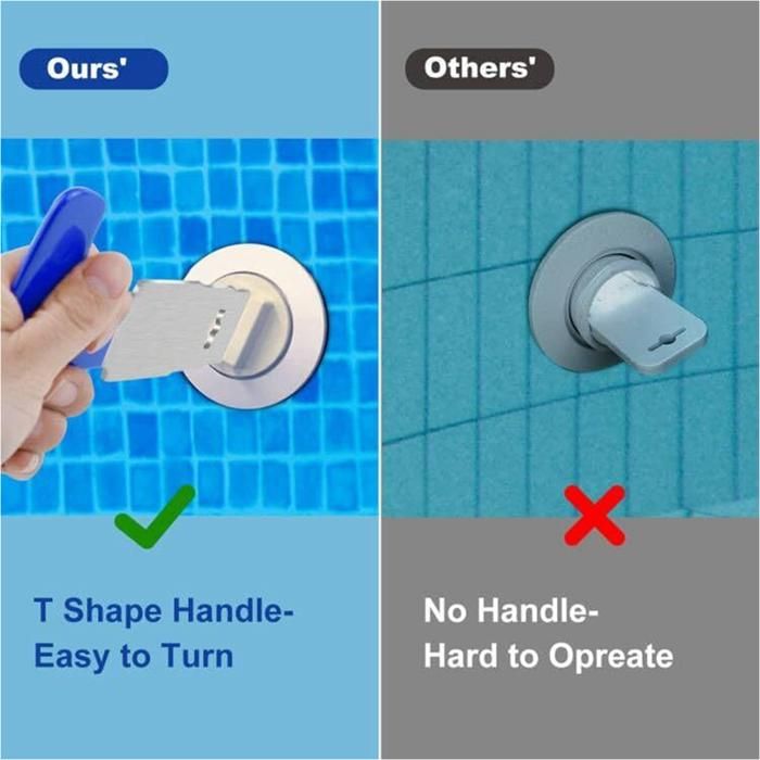 Outil De Retrait De Bouchon De Piscine - Pour Buses De Jet, Compatible SP1419A à E, Métal, Poignée Caoutchoutée, Facile à Utiliser - 8