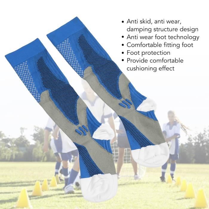 LAI Chaussettes Compression Hautement Elastique Absorption Choc Respirant Sport Compression Bas pour Courir Football bleu S M 116095 Cdiscount Sante Mieux vivre