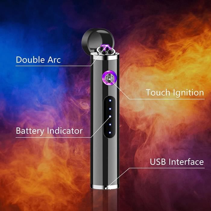 Allume Bougie Electrique USB Rechargeable Briquet Électrique Arc avec  Affichage LED Coupe-Vent sans Flamme avec 360 Diplôme[S553] - Cdiscount Au  quotidien
