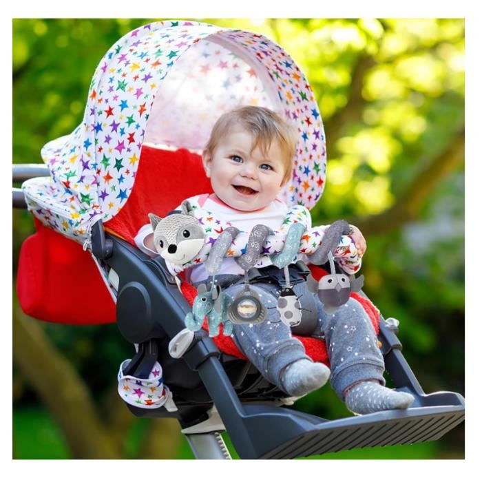 Funsland Jouets pour Poussettes Jouet en Peluche Spirale D activite Bebe Bebe Jouet Bebe Naissance Cadeaux 3 6 12 Mois Gris Cdiscount Puericulture Eveil bebe