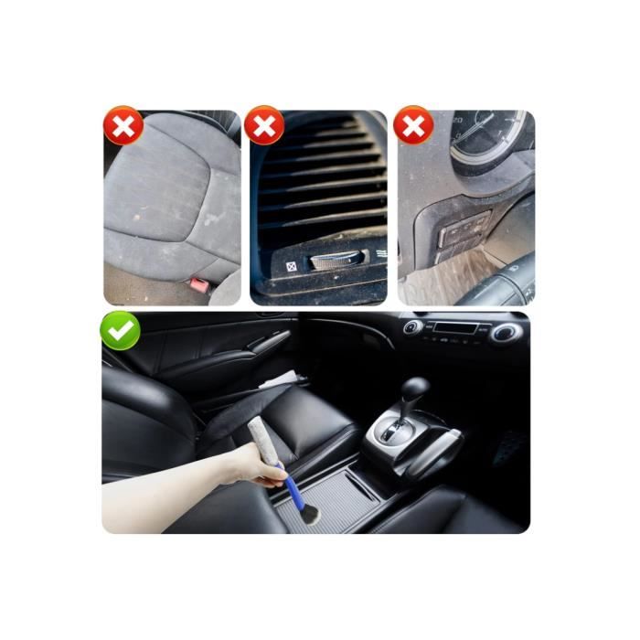 Kit Nettoyage Voiture Interieur Kit Nettoyage Voiture Zhtulck - 7 Pièces - Pinceaux Detailing + Microfibre - Pour Intérieur Et Jantes Brosses Nettoyage Jantes