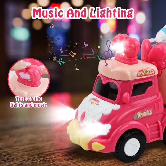 Vautvis Camion Police Avec Sons Et Lumières – 1 Camion + 4 Mini Véhicules – Jouet Éducatif 1-6 Ans