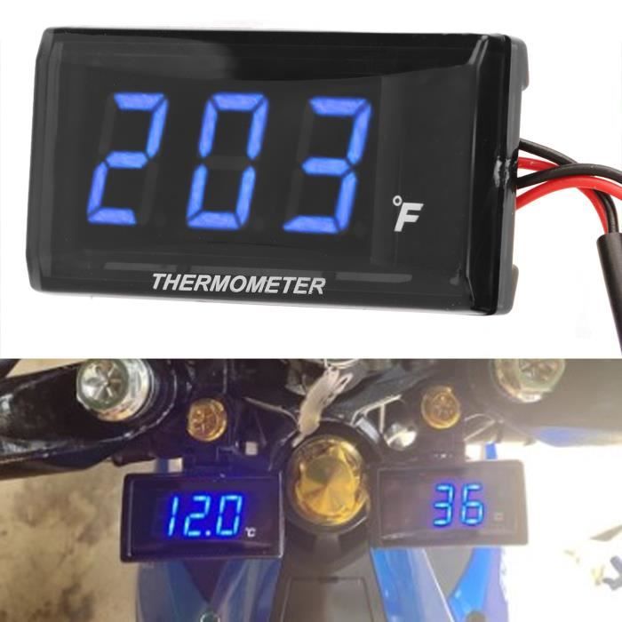Thermomètre numérique moto instrument température de l'Eau mètre jauge - DC  12V lumière bleue - Cdiscount Auto