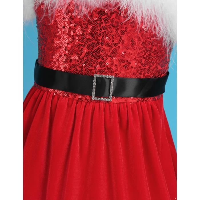 Iixpin Bebe Fille Robe Noel Deguisement Mere Noel Tutu Robe Princesse Paillette Costume Soiree 0 24 Mois Rouge Rouge Cdiscount Pret a Porter