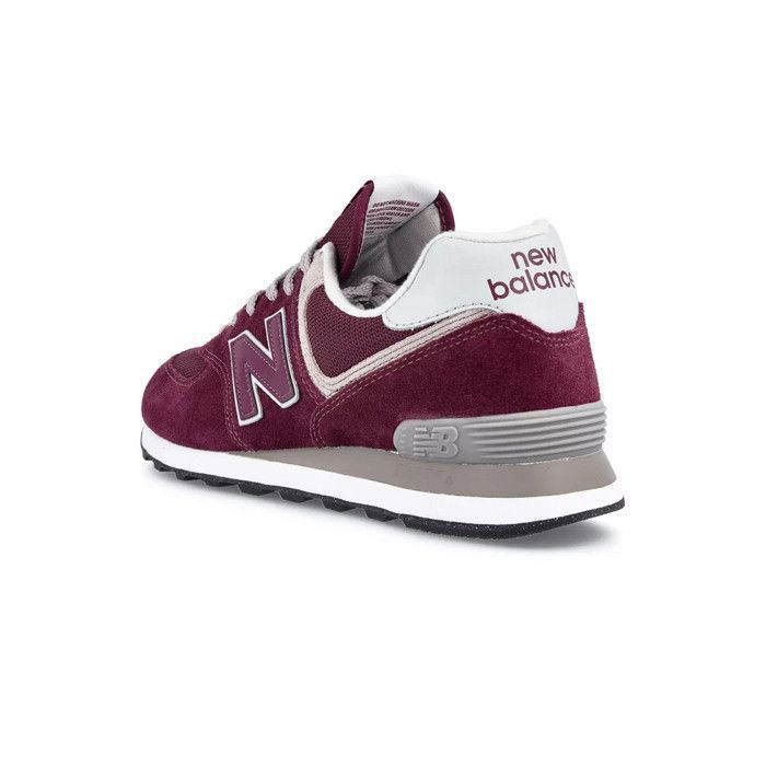 Basket New Balance 574 Rouge Cuir Lacets Adulte Mixte