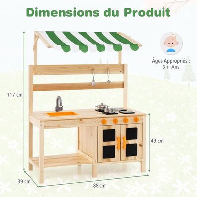 Cuisine Enfants Avec Tableau Noir Belles Fenêtres Espace De Rangement Accessoires Riches Cadeau Pour Enfants De 3 Ans