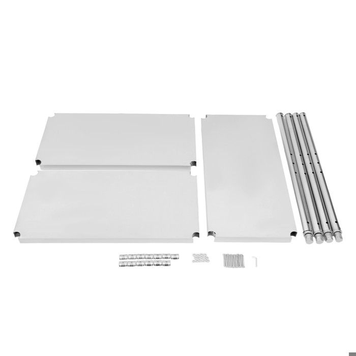 Étagère De Cuisine 3 Niveaux En Inox 80x80x40 Cm - Rangement Lourd Pour Garde-manger Ou Professionnel