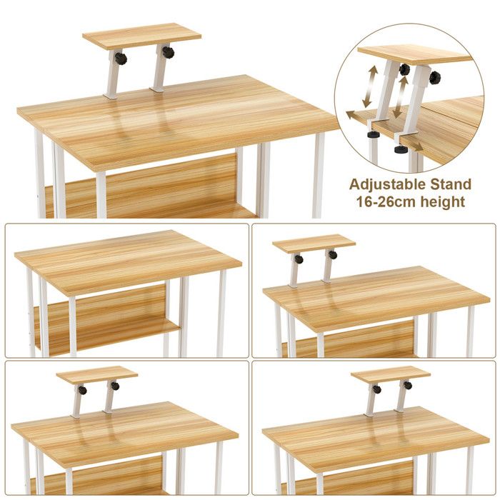 Table Bureau Pliante PIPIPOXER 90x56x75cm - Avec Roulettes Verrouillables Et Fente Pour Tablette - Bureau Portable Pour Maison