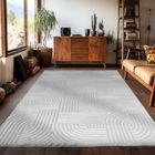 Carpetsale24 Tapis de Salon à Poils Courts Gris 200x290 cm design scandinave avec effet 3D Tapis doux pour salon ou chambre