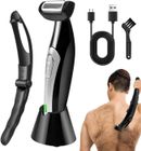 ZIG-ZAG TERRITOIRES Rasoir Electriques Hommes Corps,Epilateur Homme Pliables,Tondeuse Corps,Utilisation Humide Et Sèche,Tondeuse Torse Homme Pour Dos,