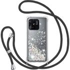 CHICHENG Collier Cordon Coque Xiaomi Redmi 10C 4G Glitter Paillette Souple Silicone Transparente TPU Antichoc Protection avec RéglaTD