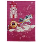 UNAMOURDETAPIS Tapis enfant - 240x340 cm - CHATEAU LICORNE Rose - Polypropylène - UN AMOUR DE TAPIS