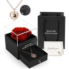BIGILANTUH Rose Eternelle-Rose Eternelle avec Collier Coeur, Collier Femme Pendentif de Amour - Cadeau pour Femme,Maman,Saint Valentin