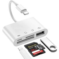 Lecteur de carte SD 4 en 1 avec interface USB 3.0 OTG et lecteur de carte - Compatible avec iPhone-iPad - Aucune application re[949]