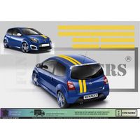 Renault Twingo Bandes completes Gordini - JAUNE - Kit Complet  - voiture Sticker Autocollant