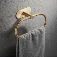 Porte-serviettes doré, crochet mural pour peignoir accessoires de salle de bain sans perceuse