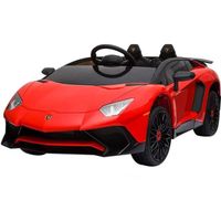 Voiture électrique pour enfants Lamborghini Aventador rouge R/C ent.MP3, 12V LED et sons GQN - Farano Store