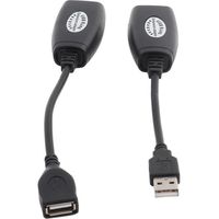 [1 paire] Câble adaptateur - USB 2.0 (mâle/femelle) Vers extension Ethernet RJ45 Câble adaptateur réseau PC Câblé Lan pour
