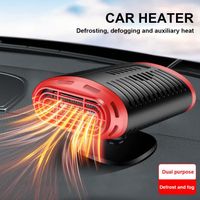 Chauffage de voiture 12V à 180°-2 vitesses-Ventilateur de dégivrage de désembuage pour voiture (Noir et rouge)