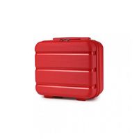 Kono Portable Vanity Case Rigide ABS Léger 33x15x31cm Trousse de Toilette pour Voyage, Rouge