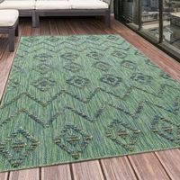 Bahama Wavy tapis extérieur/intérieur poils longs/ras rectangle 120x170cm vert