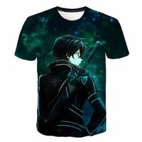 t shirt homme,Sword Art Online T-shirt D'anime SAO 3D Imprimer Streetwear Hommes Femmes Décontracté Mode T-shirt Jeu Tees Harajuku