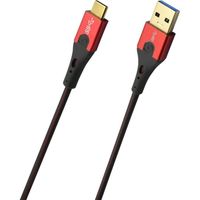 Câble de chargement et de données USB-A vers 3.1 USB-C 3.1 Noir/rouge 2 m OEHLBACH