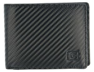 Portefeuille Minimaliste Anti-RFID En Cuir PU Carbone - Noir, Sécurité Et Élégance, Neuf Avec Étiquettes