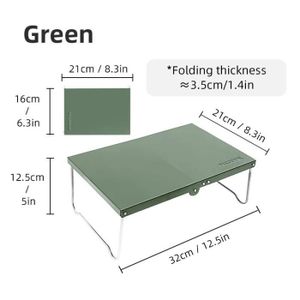 TABLE BASSE Table pliante portable - Vert - Alliage d'aluminiu