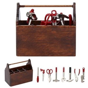 Entièrement neuf sous emballage maison de poupées miniature 2 x en bois caisses//boîtes à outil