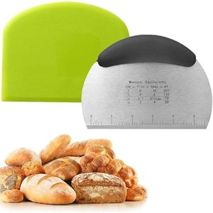 Grattoir à Pâte En Acier Inoxydable 430 - 22x12 Cm - Avec Échelle De Mesure - Pour Gâteaux, Pizzas, Pâtisserie - 5