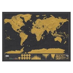 CARTE - PLANISPHÈRE Carte du Monde à Gratter Scratch Map-Noir COSwk963