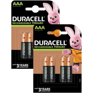PILES Piles Rechargeables Duracell AAA LR03 750 mAh, Lot