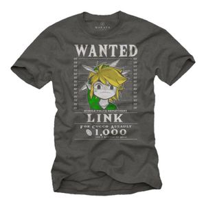 T-SHIRT Gamer T-Shirt Homme Gris - Link the Legend - Idee 