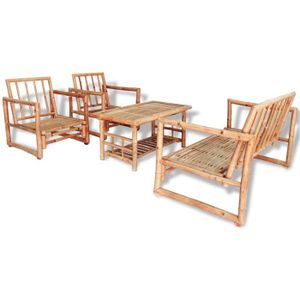 Ensemble table et chaise de jardin Mobilier d'extérieur en Bambou, Chaise et banc ave