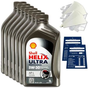 HUILE MOTEUR 7 litres d'huile moteur Shell Helix Ultra Professional AP-L 5W30 550040602 ACEA C2 SET
