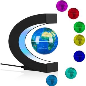 GLOBE TERRESTRE Globe en lévitation Multicolore Changement de couleur Rotation Globe flottant avec lère LED Carte du monde à lévitation magnétiq9