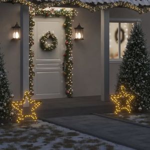 VOILE D'OMBRAGE vidaXL Décoration lumineuse étoile de Noël avec piquets 80 LED 60 cm 357725