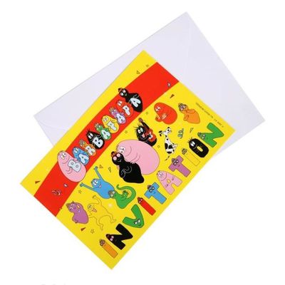 Invitations Anniversaire Barbapapa X6 Achat Vente Faire Part Invitation Invitations Anniversaire Ba Cdiscount