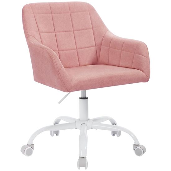 SONGMICS Chaise de Bureau, Fauteuil Pivotant en Velours, Siège Confort, Rembourrage en Mousse, Réglable en Hauteur, pour Bureau, Chambre, Rose Bonbon OBG020R02 SONGMICS Chaise de Bureau, Fauteuil Pivotant en Velours, Siège Confort, Rembourrage en Mousse, Réglable en Hauteur, pour Bureau, Chambre, Rose Bonbon OBG020R02