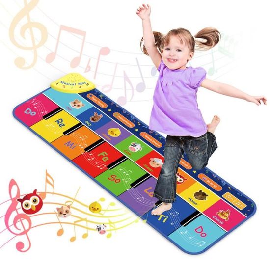 Tapis de piano pour enfants, tapis de danse, tapis de musique avec 8 voix  d'animaux, jouet musical interactif pour filles