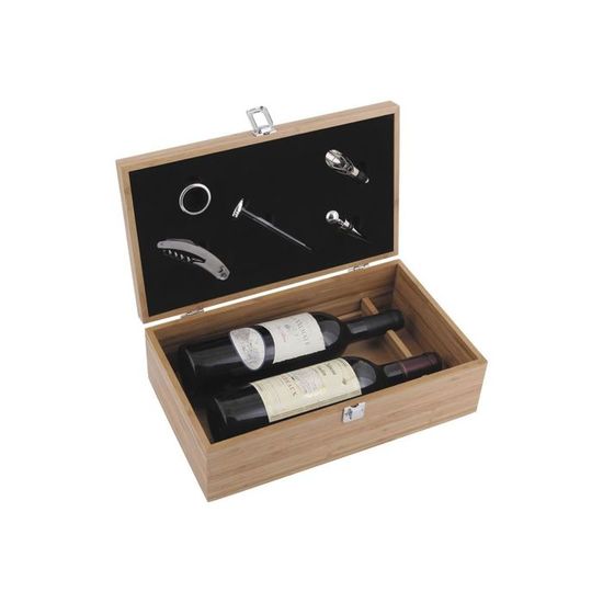 Lot De 4 Boîtes Cadeaux Pour 2 Bouteilles De Vin/champagne - Carton Recyclé Noir Avec Impression Argentée - Poignée Intégrée