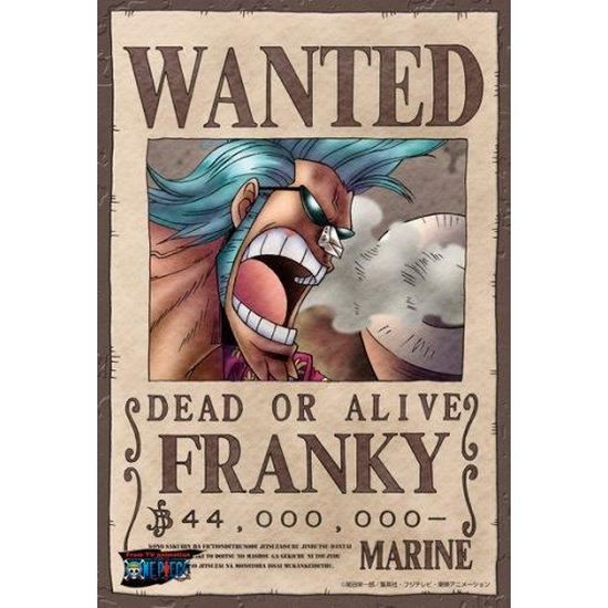 POSTER A4 PLASTIFIE-LAMINATED *MANGA ONE PIECE WANTED FRANKY. 1 FREE/1 GRATUIT 