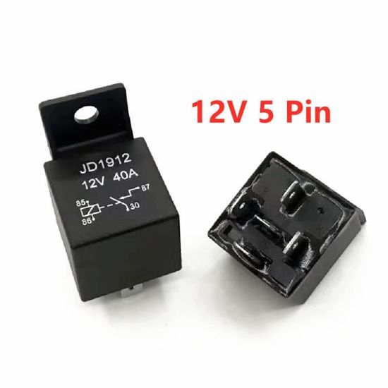2 Relais Voiture 12V 40A 4 Broches Avec Diode - Faisceau JD1912 Pour Camion, Moto, Bateau