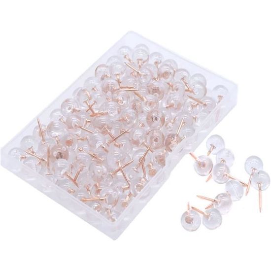 66 Pcs Punaises Transparentes, Punaises De Tableau, Punaises De Carte