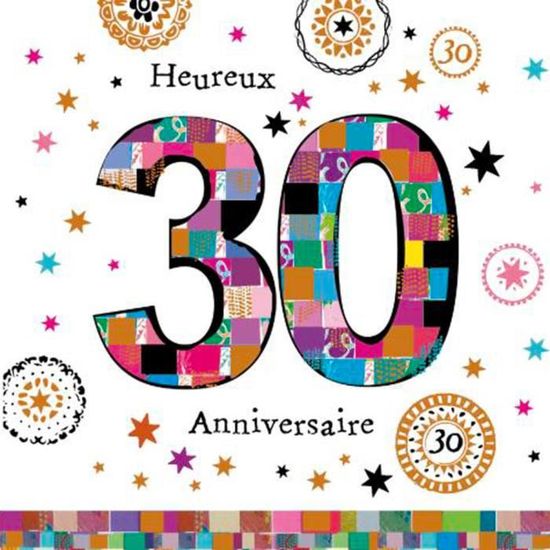 Anniversaire 30 Ans Carte Postale 2 volets avec enveloppe Cdiscount