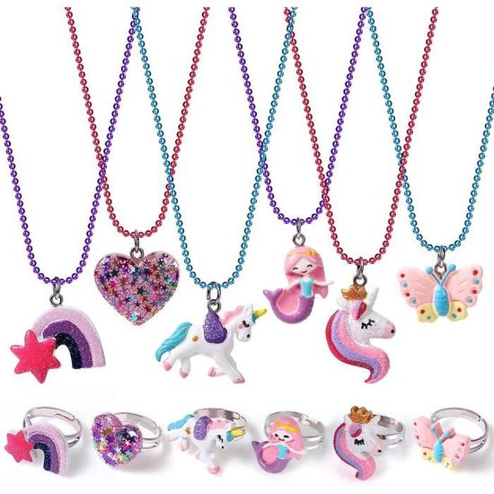 Bijoux pour Enfants Petites Filles Collier Bracelet Bague Pinces à Cheveux  Sirène Cadeau Filles Sacs à Main - Cdiscount Jeux - Jouets