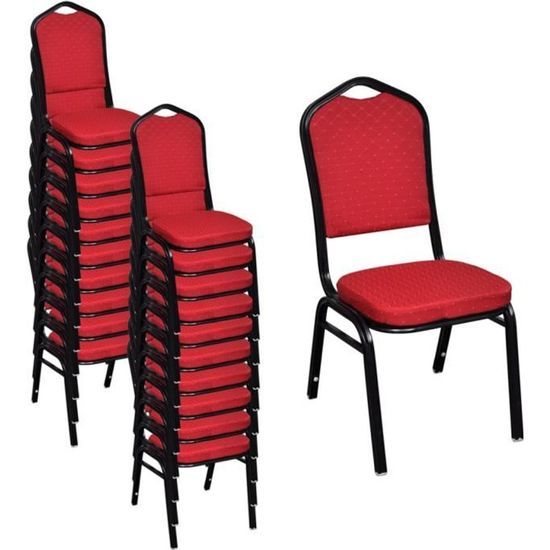 20PCS Chaise ensemble empilable rembourrée Rouge salles à manger conférence bureaux fête Design Moderne