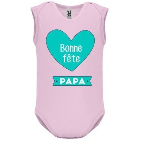 Body Bebe Manche Sans Bebe Fille Rose Bonne Fete Papa 1 Rose Cdiscount Pret A Porter